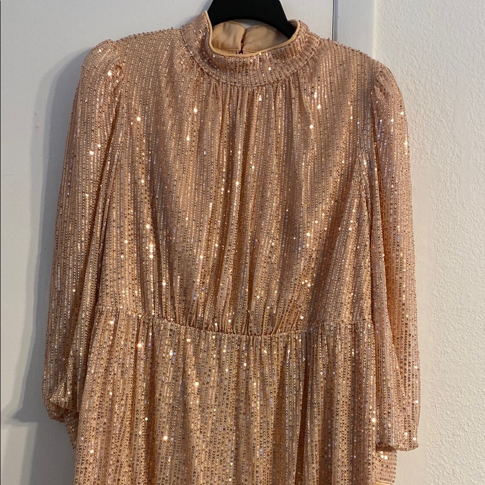 Elegant Gold Sequin Dress - Picture 4 of 8